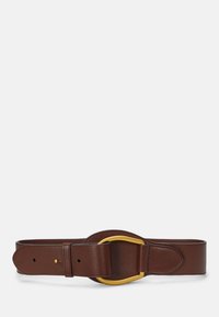 Lauren Ralph Lauren LEATHER WIDE EMBELLISHED D RING BELT - Öv - dark mahogany