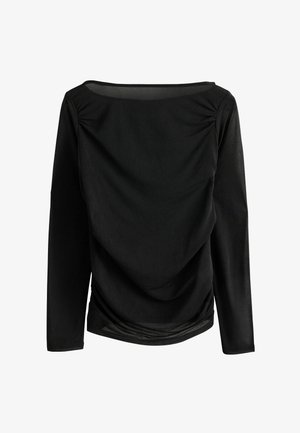 Next, LONG SLEEVED MESH SLASH NECK TOP - Bluse - black
