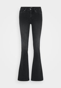 ONLWAUW MID WAIST - Flared Jeans - washed black