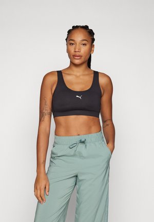 Medium support sports bra - black