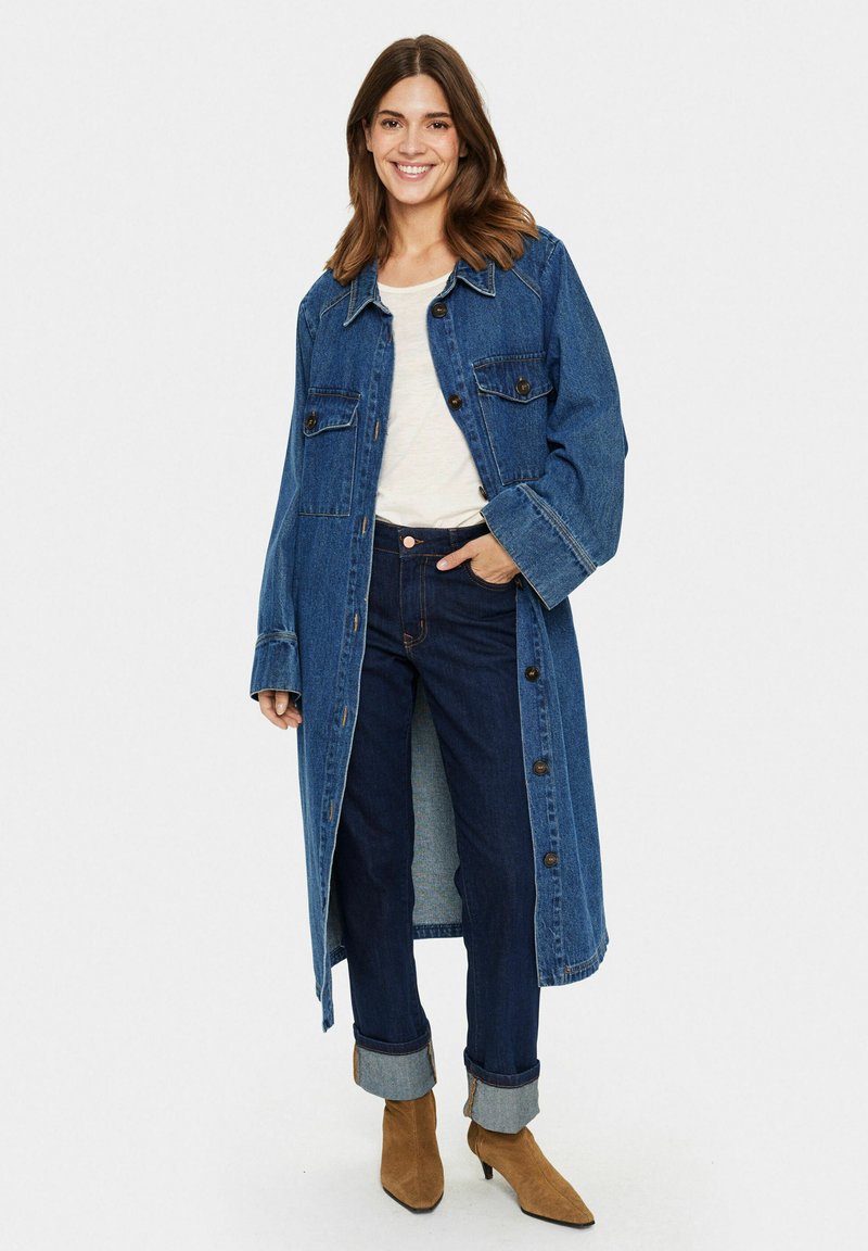 Saint Tropez Trenchcoat blauw denim/bluedenim