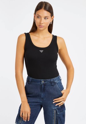 Guess TRIANGLE BLING TANK - Top - jet black a