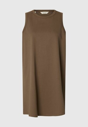 Selected, SLFESSENTIAL SL TANK SHORT DRESS NOOS - Robe en jersey - chocolate chip