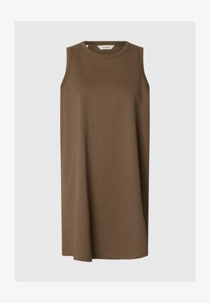 Selected, SLFESSENTIAL SL TANK SHORT DRESS NOOS - Robe en jersey - chocolate chip