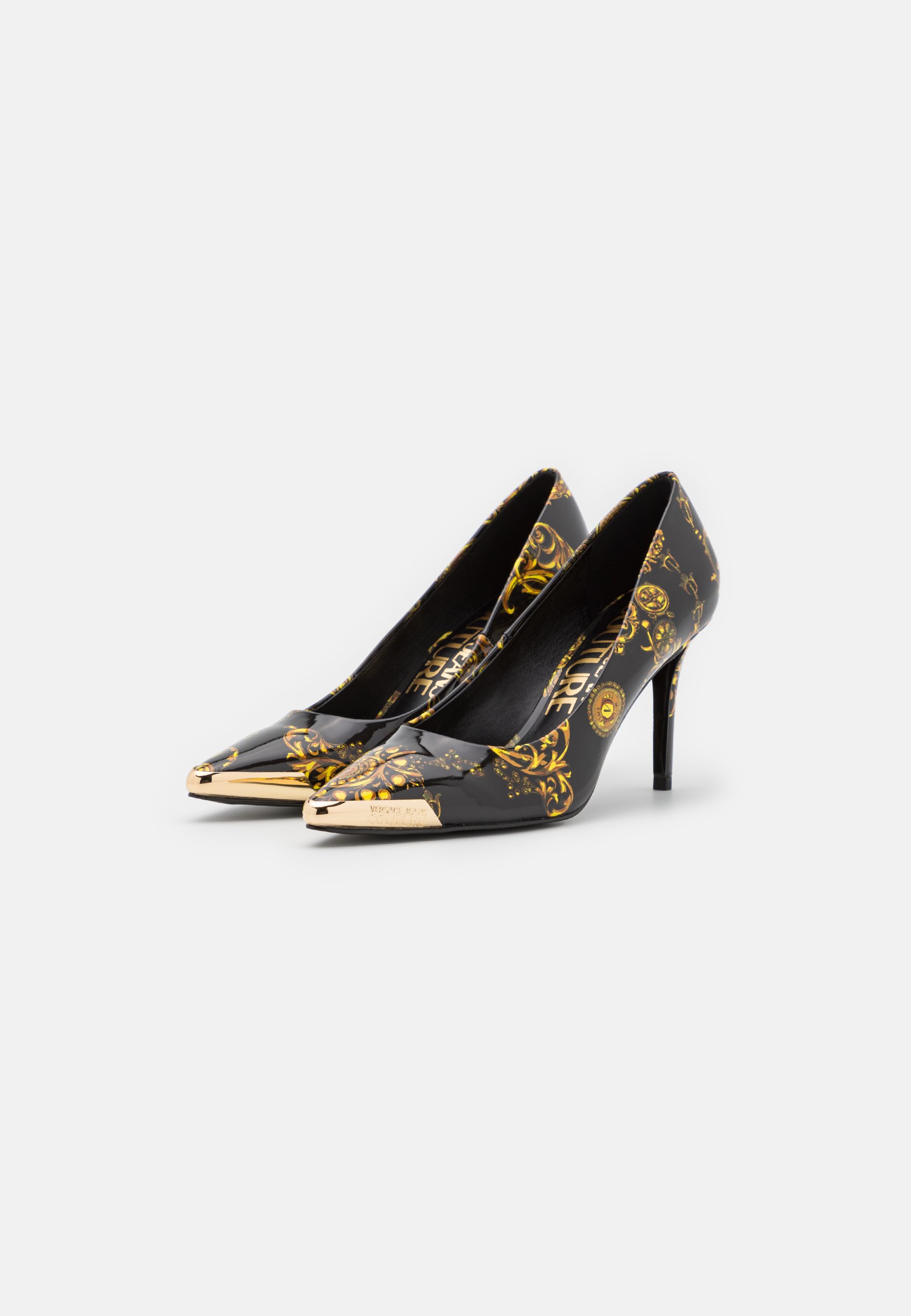 Versace logo heels Clearance