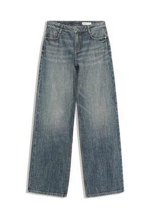 Bershka, LOW-RISE WIDE-LEG - JEANS - Wide Leg - dark blue