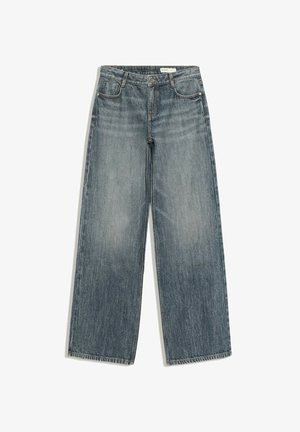 Bershka, LOW-RISE WIDE-LEG - JEANS - Wide Leg - dark blue