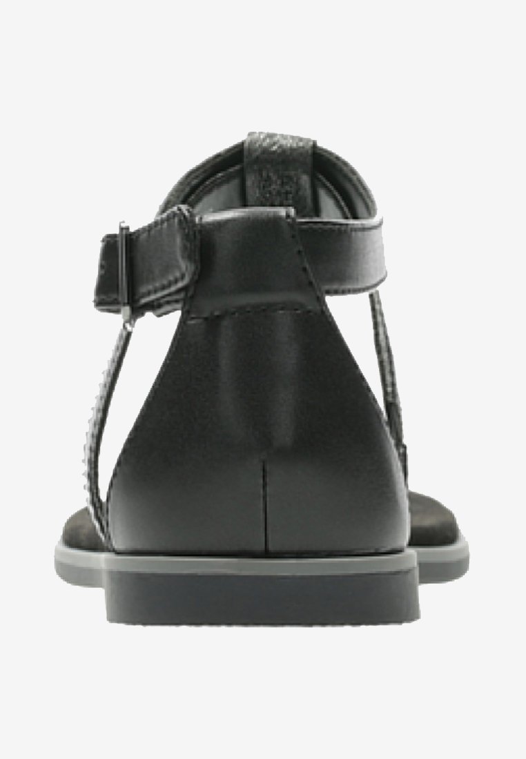 Flat Sandals Black Poppy Sandals Clarks Botanic Poppy Black Leather –