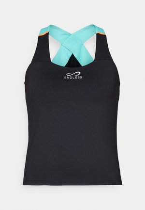 Must musta särk musta värviga, millel on krissanagu sametiselt akva sinine selg, esitades sõna "REKLAAM" valges värvuses ees. Sile tekstuur.