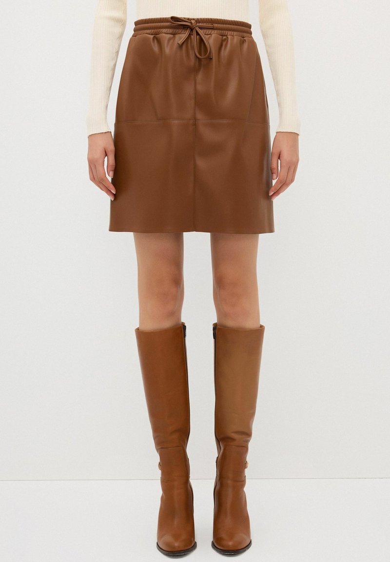 adL WITH ELASTIC WAIST - A-linjainen hame - camel