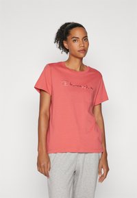 Champion ICONS CREWNECK WITH LARGE TONAL LOGO - Jednoduché tričko - dark red
