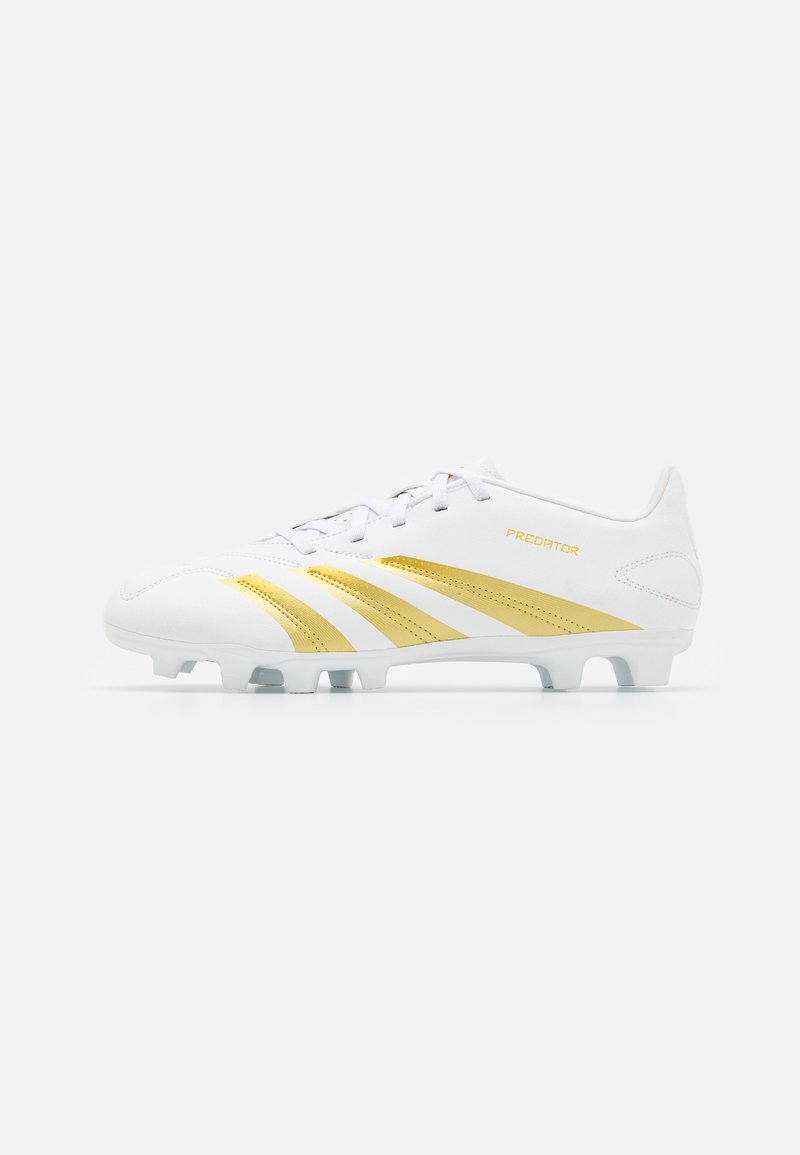 adidas Performance PREDATOR CLUB FXG - Kõva pinnase jalgpallisaapad - footwear white/gold metallic