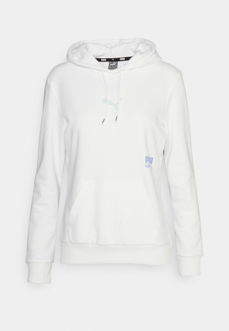 Puma HANDBALL WOMEN HOODY - Hoodie - white light/aqua elektro/purple/white  - Zalando.ie