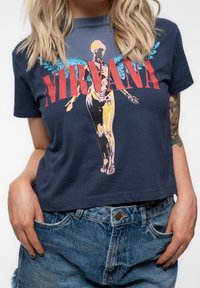 Paradiso Clothing NIRVANA IN UTERO ANGELIC CROP - Print T-shirt - navy