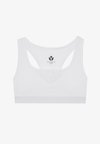 LIGHT SUPPORT FINE RIBBED SPORTS BRA WITH RACER BACK - Sports-BH-er med medium støtte - white