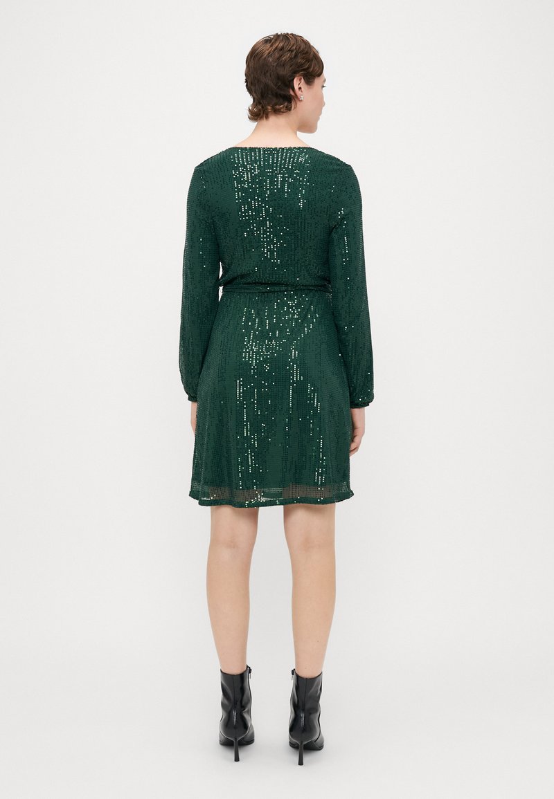 slim fit dress slacks Novah Green Sequin Wrap Detailing Midi Dress – Girl In Mind