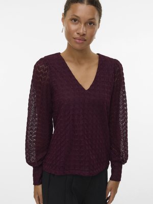 Vero Moda VMBECCA V NECK - Blúz - wine tasting