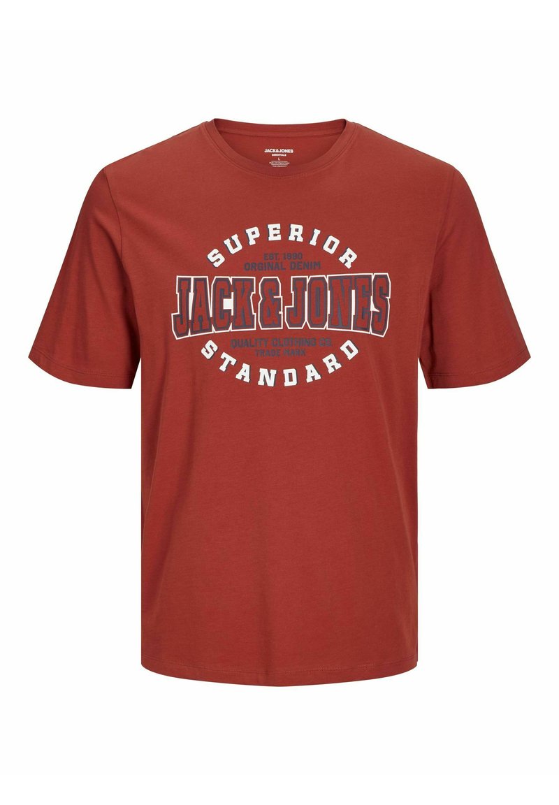 jack & jones T-shirt print rood gemêleerd