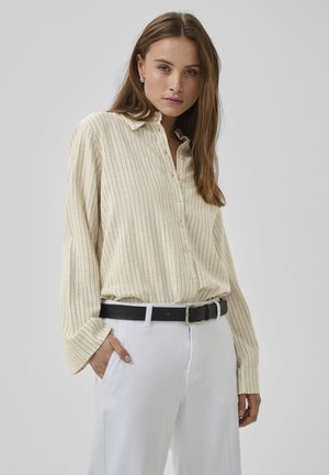 My Essential Wardrobe MY ESSENTIAL WARDROBE  - Overhemdblouse - oatmeal w. black stripe