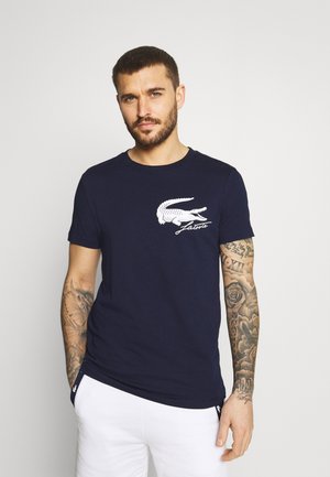 LOGO - T-shirt print - navy blue/white