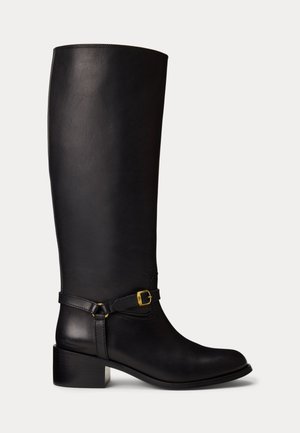 Polo Ralph Lauren, HARNESS BURNISHED LEATHER RIDING BOOT - Laarzen - black