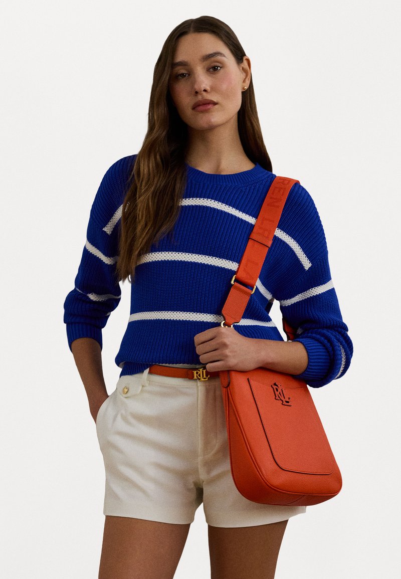 Lauren Ralph Lauren PEBBLED LEATHER LARGE CAMERYN CROSSBODY - Mala a tiracolo - orange