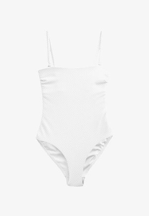 Next BANDEAU TUMMY SHAPING CONTROL SWIMSUIT. - REGULAR FIT - Badpak - white glitter