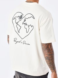 Project X Paris MOTIF COEURMONDE - T-shirt print - craie