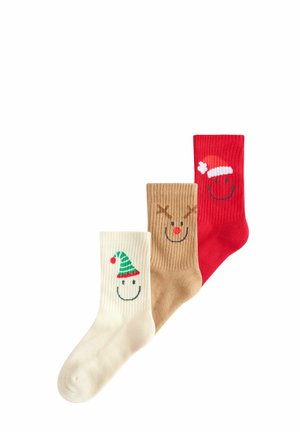 3 PACK - Socken - christmas red/cream and neutral