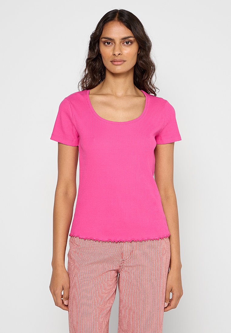 Selected Femme T-shirt basic donkerroze Selected Femme T-shirt basic donkerroze