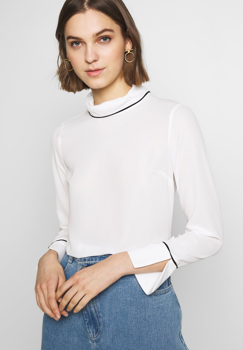 Dorothy Perkins Fold Neck Contrast Blouse Ivory Zalando Co Uk