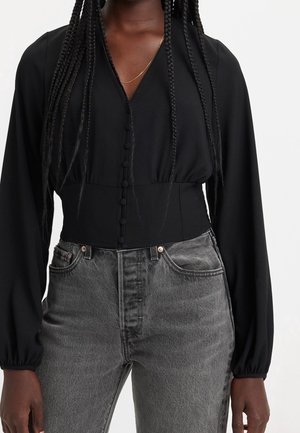 Blouse - black denim