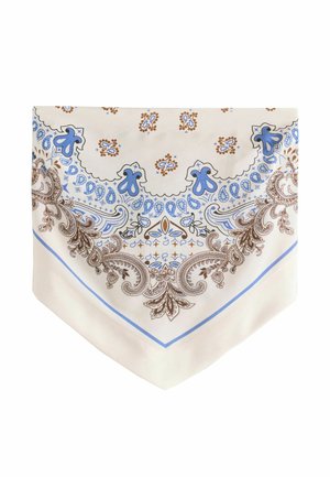 Next, REGULAR FIT - BANDEAU HANKY HEM TIE BACK TOP . - Top - cream blue paisley
