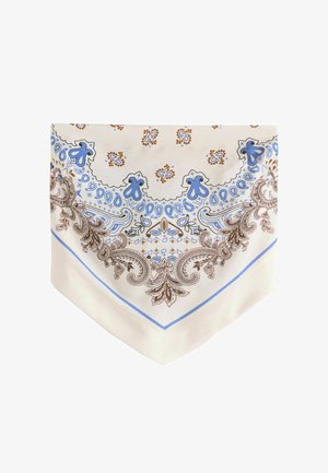 Next, REGULAR FIT - BANDEAU HANKY HEM TIE BACK TOP . - Top - cream blue paisley