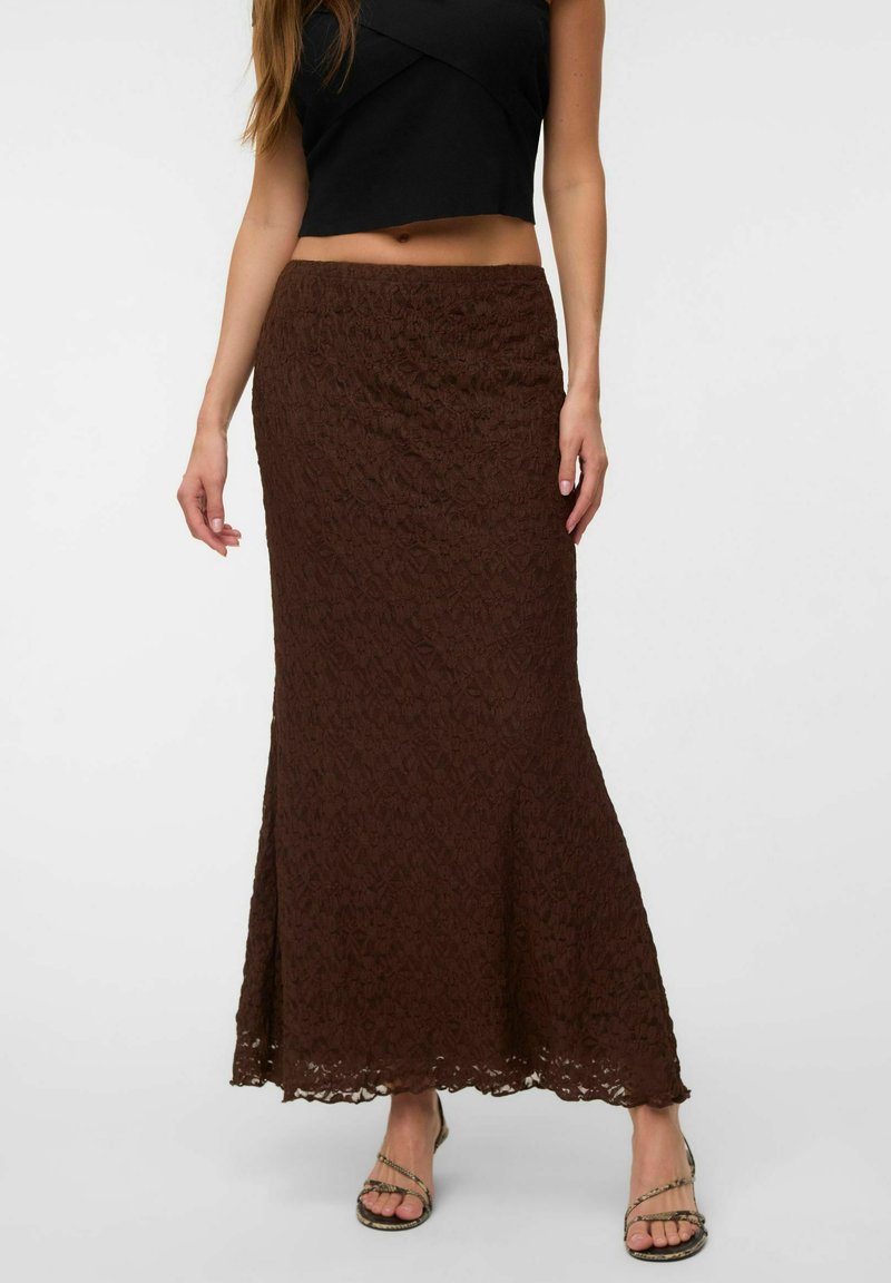 Vero Moda SKIRT VMTALULA HIGH WAIST MIDI SKIRT - Jupe longue - chicory coffee