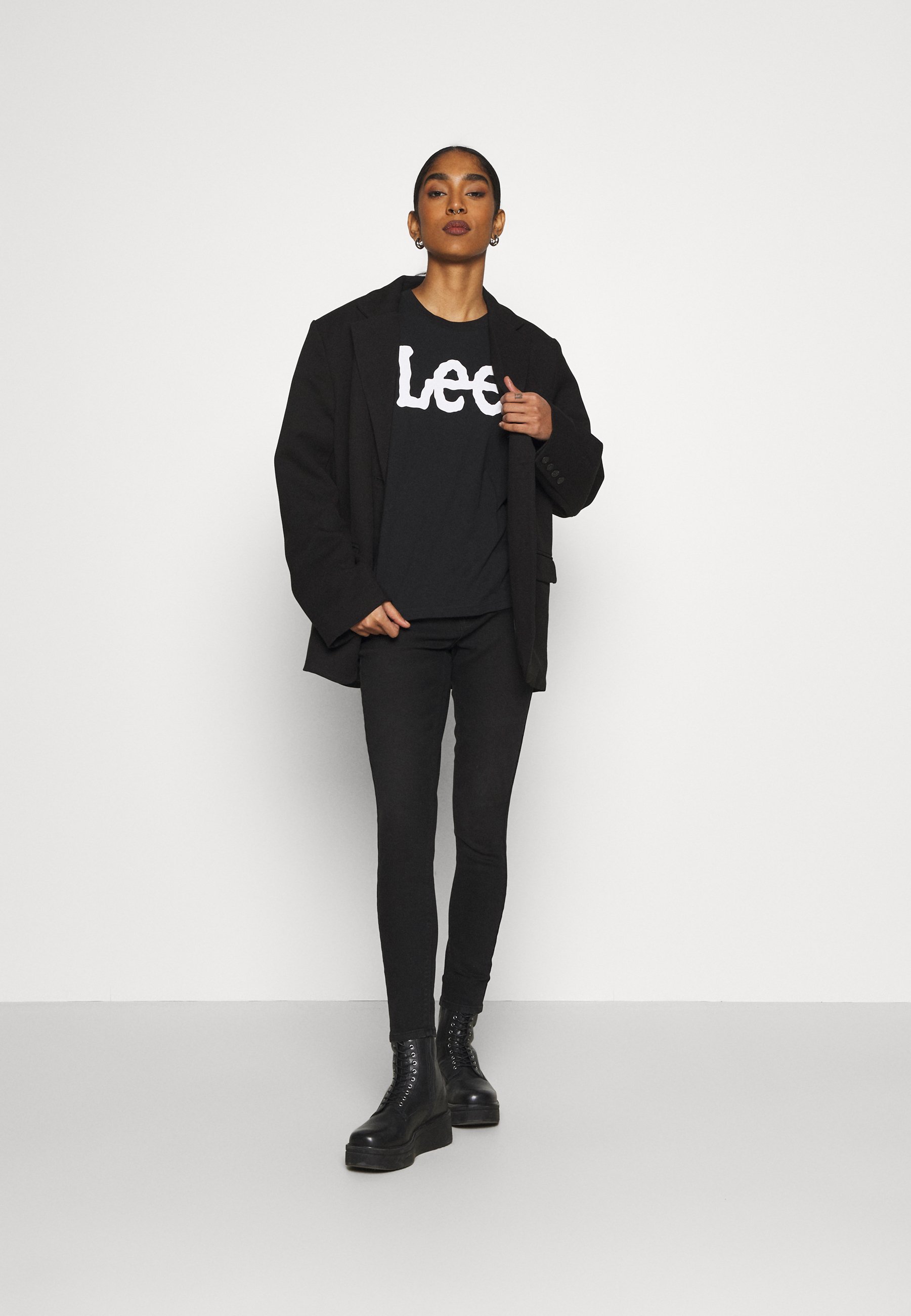 Lee LOGO TEE - T-shirt con stampa - black/nero - Zalando.it
