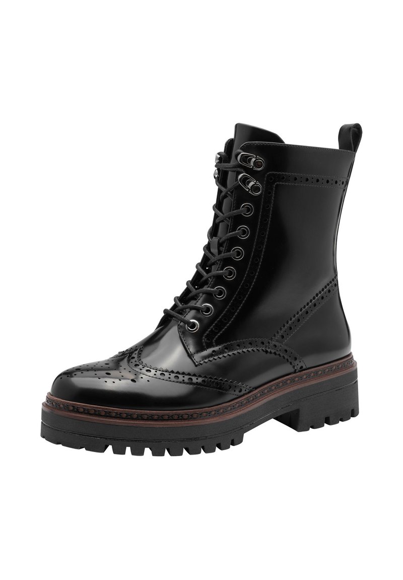 Tamaris Enkellaarsjes met plateauzool black/zwart