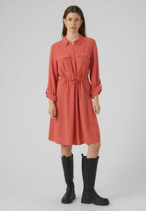 Vestido camisero - mineral red