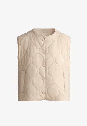 OYSHO, FELLEX® AEROGEL PADDED GINGHAM GILET - Veste sans manches - beige