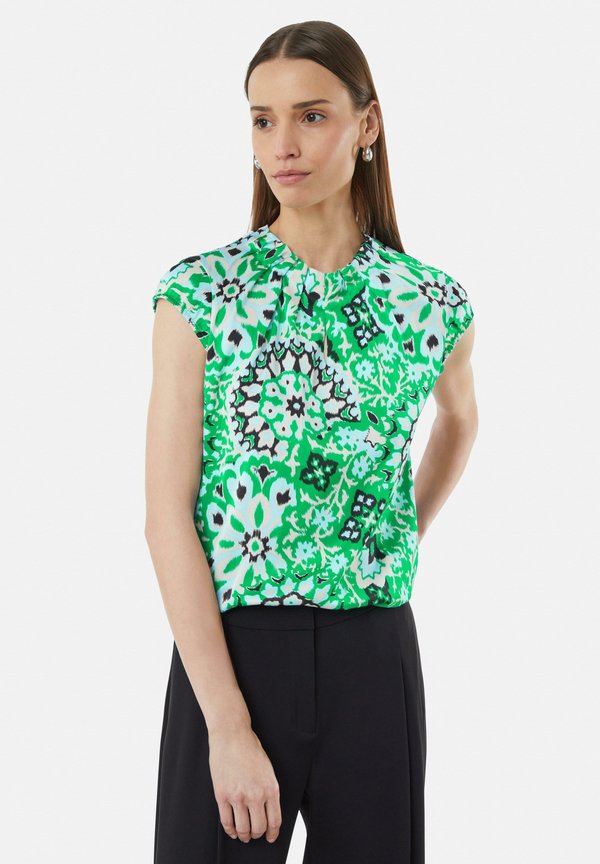 MIT RAFFUNG UND ALL-OVER - Bluse - smaragd