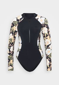 LOST COVE ZIP FRONT BODYSUIT - Swimsuit - black pebble