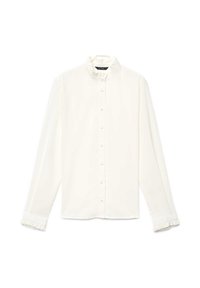 CON COLLETTO COREANA E VOLANT - Camicia - bianco lana