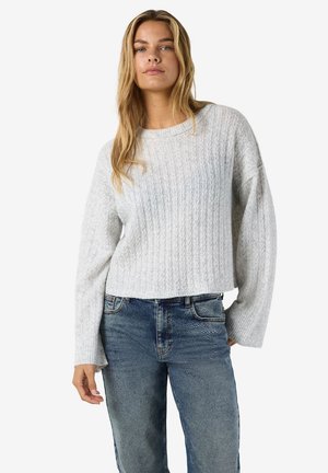 Noisy May NMSMILLA CABLE - Πουλόβερ - light grey melange