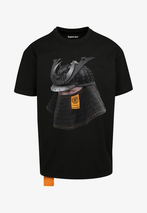 Forgotten Faces SAMURAI HEAVY OVERSIZED TEE - Nyomott mintás póló - black