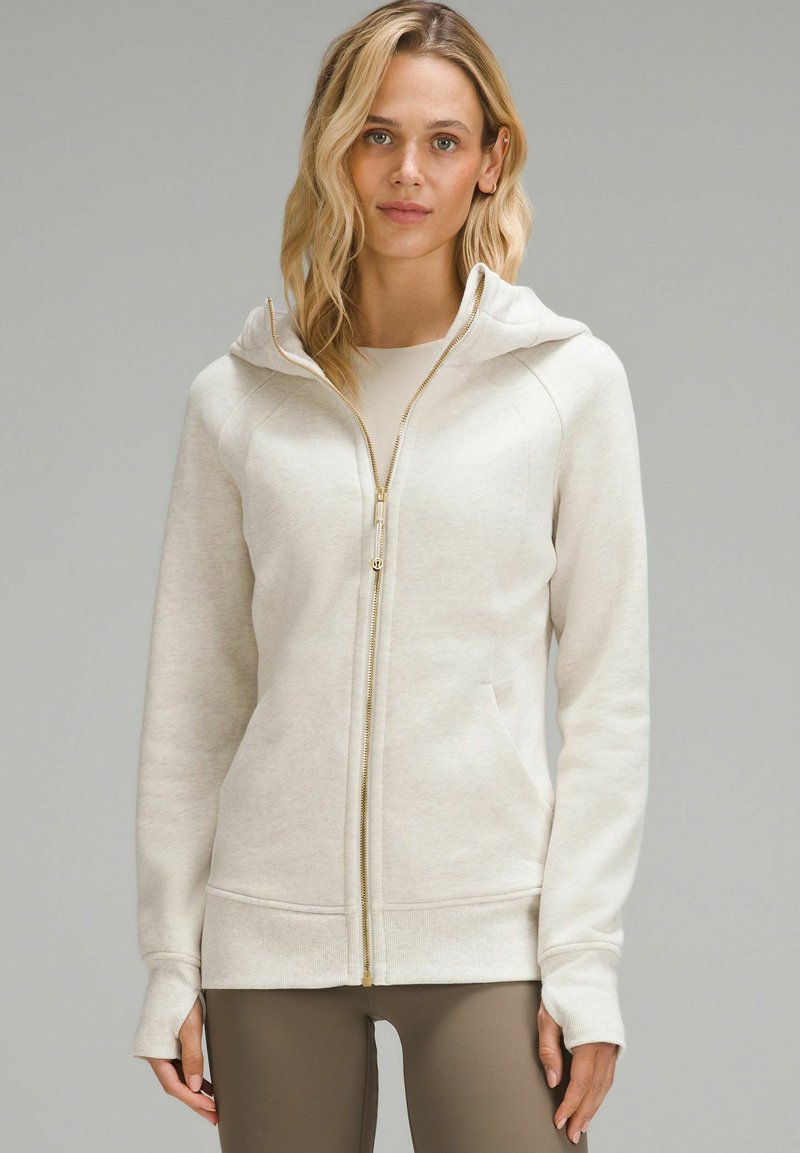 lululemon SCUBA FULLZIP Sweater met rits heathered bone gold/wit