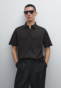 Massimo Dutti - SHORT SLEEVE WITH PLACKET  - Polo shirt - dark grey Thumbnail Image 1
