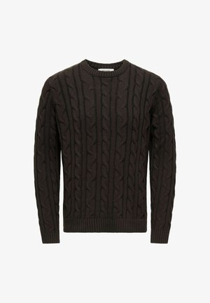 Only & Sons, ONSKIM CABEL CREW - Πουλόβερ - coffee bean