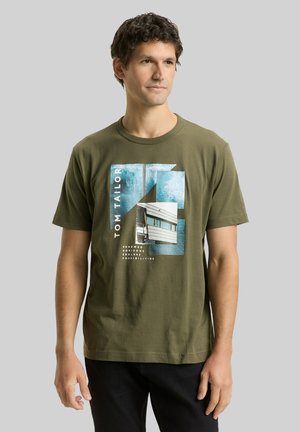 TOM TAILOR MIT FOTOPRINT - T-shirt print - deep forest green