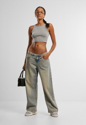 Urban Classics WASHED CROPPED 2 PACK - Tops - steelgrey