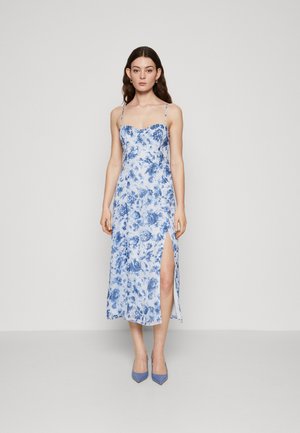 HIGH SLIT MIDI - Päevakleit - blue